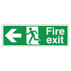 Fire Exit Sign Arrow Left – Photoluminescent (400mm x 150mm) FEALP